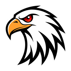 Aggressive bald eagle head profile logo design
