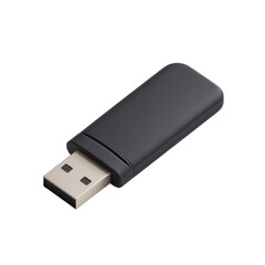Black USB Flash Drive for Data Storage, Information Transfer, and Backup with Sleek Design and Modern Aesthetic Transparent background or png
