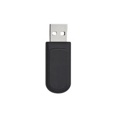 Black USB Flash Drive Isolated on White Background for Data Storage and Transfer Solutions Transparent background or png
