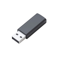 Modern USB Flash Drive Isolated on White Background for Data Storage and File Transfer Solutions in Technology Transparent background or png