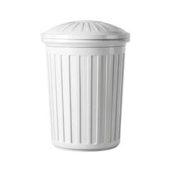 Stylish White Trash Bin with Lid for Modern Home or Office Waste Management Solutions Transparent background or png