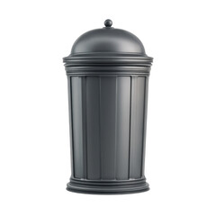 Elegant Round Black Trash Can for Home or Office Use, Stylish Waste Bin with Lid and Decorative Design Transparent background or png