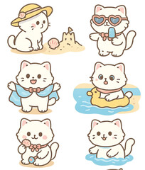 Cute cat summer