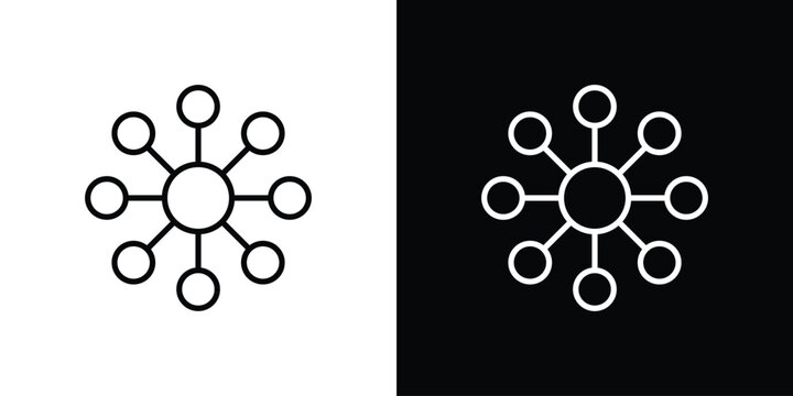 Network icon in black. flat graphic vector icon