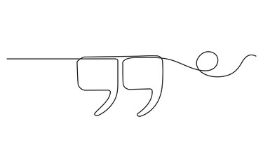 Communication Concept. Continuous Line Quotation Mark Illustration