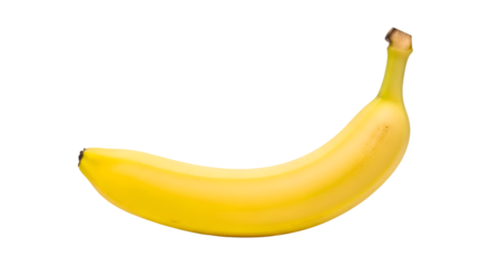 Single Banana with Transparent Background, Ideal for Designs