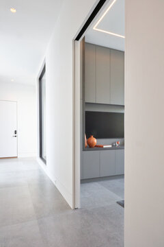 interior modern house wood floor high qulity luxery finishes concrete floor