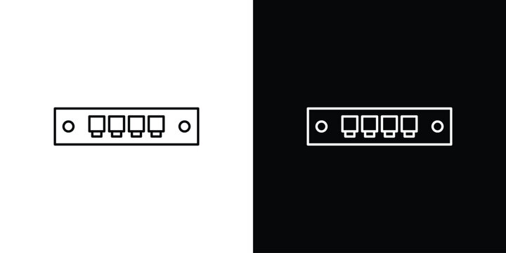 Network switch icon in black. flat graphic vector icon