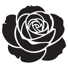 Black and white rose design stylish monochrome flower art