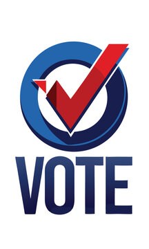 Red and Blue Vote Logo Checkmark Design vector 1