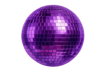 Vibrant purple disco ball rotating, casting kaleidoscopic light patterns across dynamic party environment