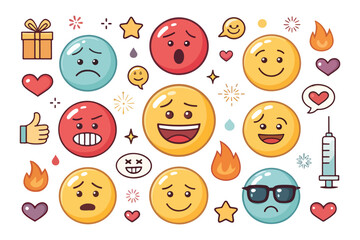 Obraz premium set of cartoon smileys