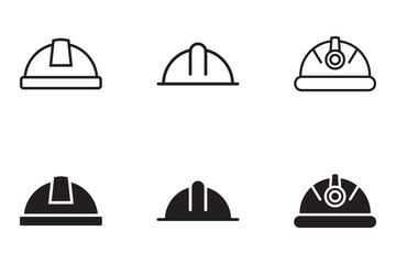 helmet icon set. Construction helmet icon. hard hat icon. for web, UX and mobile apps. eps	
