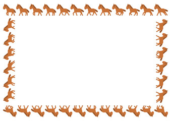 かわいい馬模様のフレームイラスト