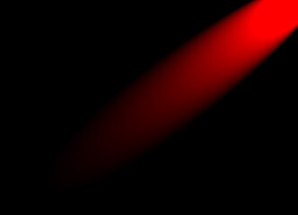 red light beam at the top with a dark background. red blurred beam light on dark background.abstract red blurred backgound.