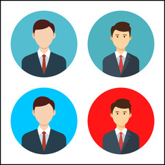 Fototapeta premium Businessman avatar vector icon set