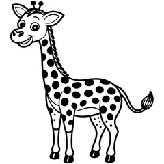 Obraz premium Cartoon giraffe with spots isolated on white background