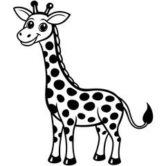 Obraz premium Cartoon giraffe with spots isolated on white background