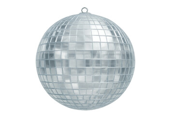 Obraz premium Glittering disco ball spinning, casting sparkling reflections against transparent backdrop, capturing nightclub party energy