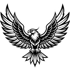 Obraz premium Eagle with spread wings isolated on white background