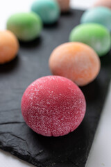 Colorful candies isolated on white background.