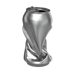 A crumpled aluminum can, representing waste and recycling issues.