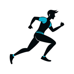man running silhouette vector art