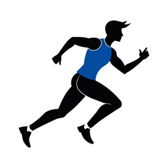 man running silhouette vector art