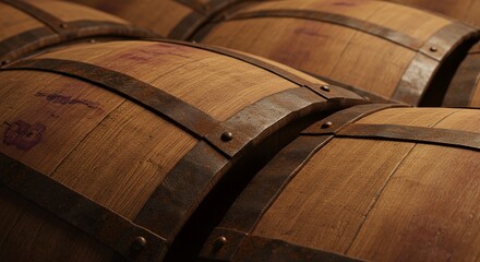 Aged Oak Barrels: A Cellar's Legacy