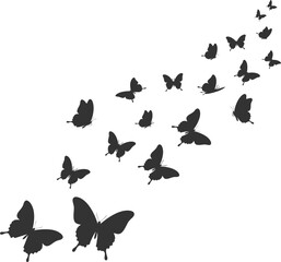 Elegant Black Butterfly Silhouettes Vector Set - Romantic Tattoo & Tropical Stencils
