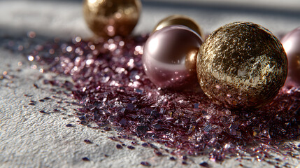 Festive Golden and Purple Glittery Abstract Background