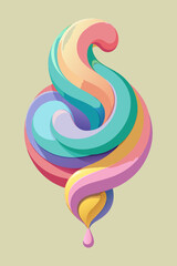 Obraz premium Abstract rainbow swirl design element