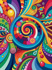 Vibrant abstract swirls and geometric patterns
