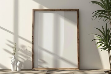 Pixel Perfect Picture of Closeup Blank Poster Frame Mockup