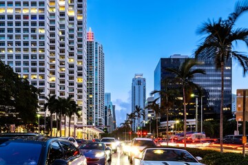 Miami city at night