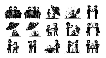 Alien Encounters: Various Situations with Ufo and People