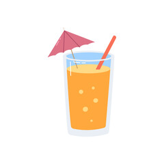 Lemonade in a glass. Illustration of a summer drink to go
