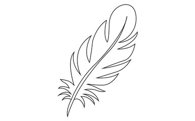Obraz premium Elegant Line Art Feather Design Perfect for Invitations Stationery Branding Projects and More
