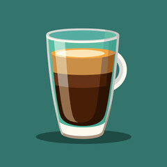 Macchiato coffee in a glass mug illustration