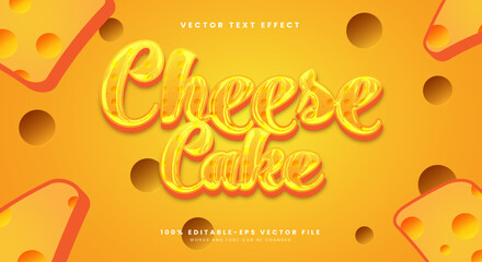 Cheese Cake Chrome Style 3d editable text effect Template