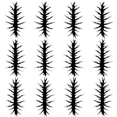 Thorn branches isolated on white background in a seamless pattern