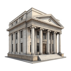 Obraz premium Classical building with columns isolated on transparent background