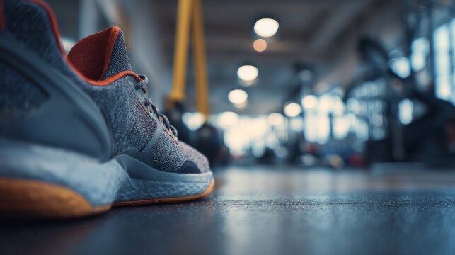 Athletic shoes ready for action, determination in every step