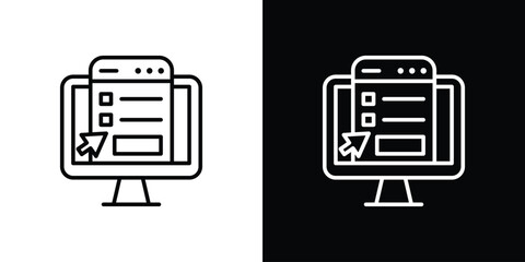 Online exam test icon in black. flat graphic vector icon © Vince