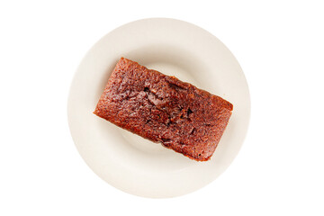 Financier biscuit chocolate cookie sweet dessert fresh delicious gourmet food background on the table rustic food top view copy space