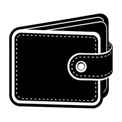 Black wallet isolated on white background