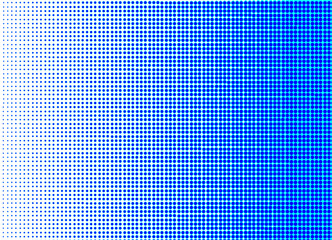 Blue halftone background. Gradient texture blue background. Dots halftone white blue color pattern gradient texture with technology digital background. Dots pop art comics with summer background.