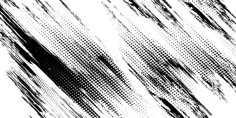 Abstract vector tornado monochrome halftone background. Scratched dots texture element.vector illustration