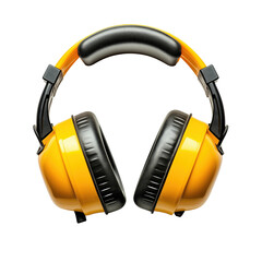Naklejka na ściany i meble Bright Yellow Safety Ear Protection Headphones