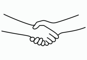 Simple line drawing of two hands shaking